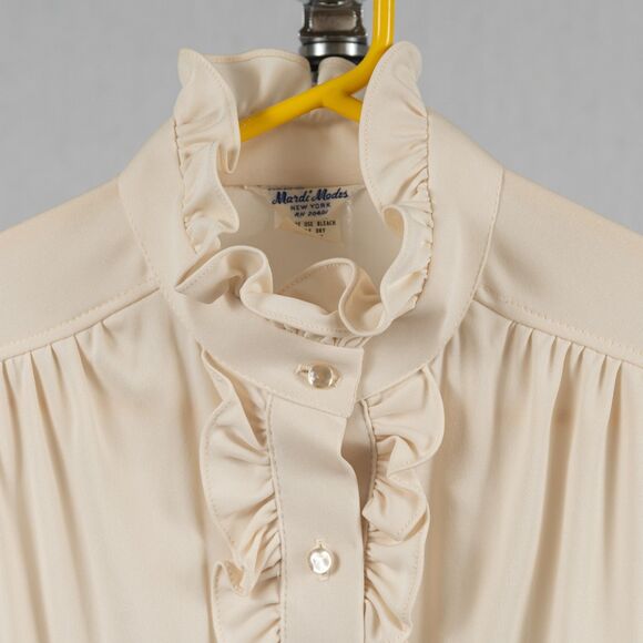 Vintage 70s Mardi Modes ruffle button down blouse size 12 - Picture 3 of 6